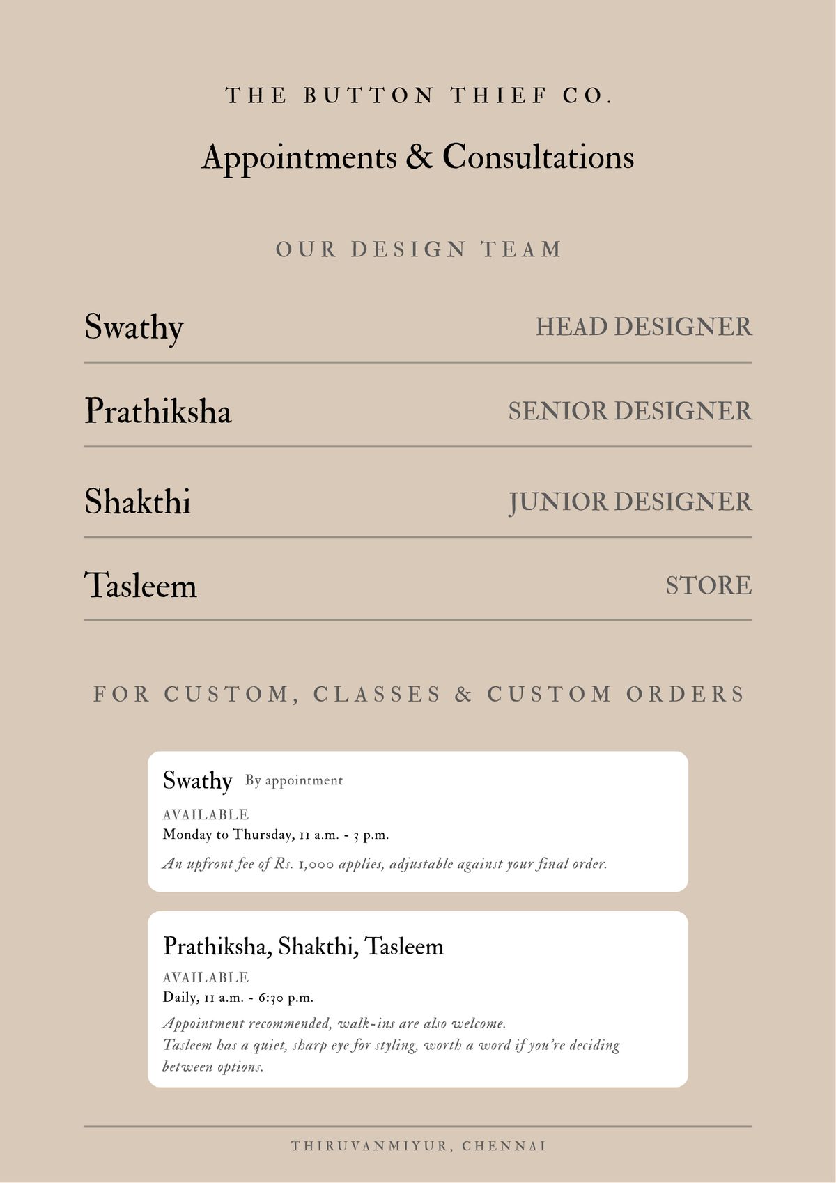 Appointments & Consultations